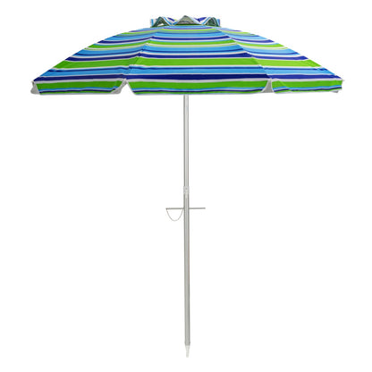 198cm Beach Umbrella with Sand Anchor UPF50+ and Carry Bag-Green