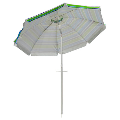 198cm Beach Umbrella with Sand Anchor UPF50+ and Carry Bag-Green