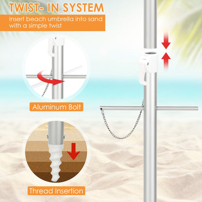2m Sun Umbrella - Tilts with UPF 50+ Protection-Yellow