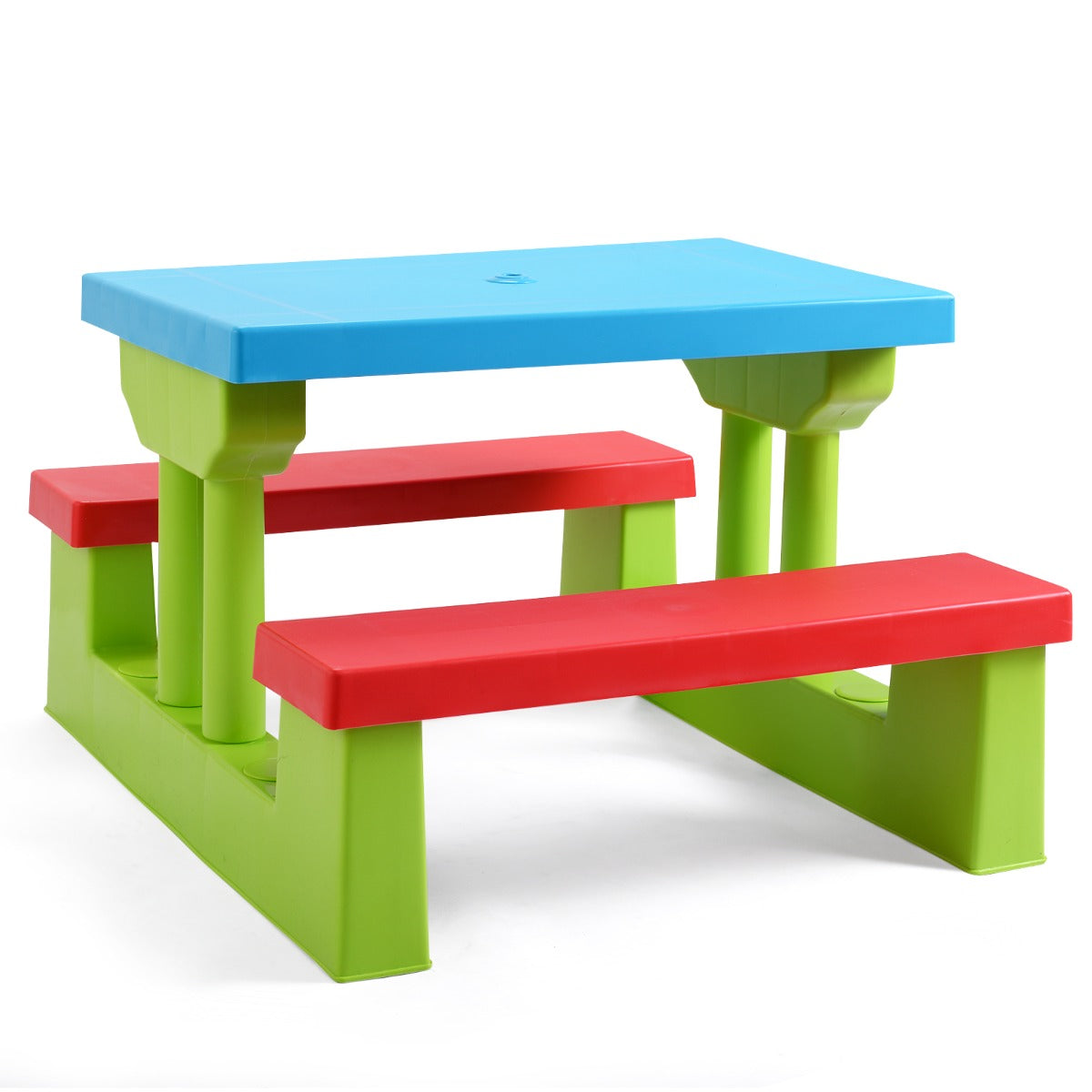 Kids Picnic Table Set with Removable Umbrella for Tea Time