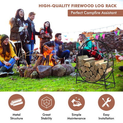 102cm Firewood Rack with  for Indoor & Outdoor Use