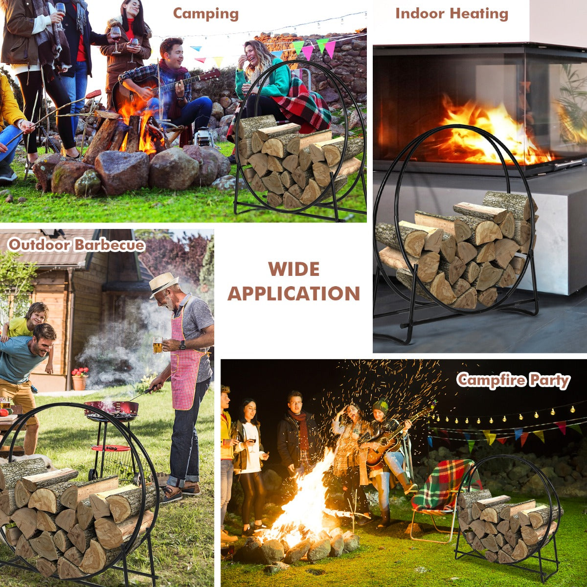 102cm Firewood Rack with  for Indoor & Outdoor Use