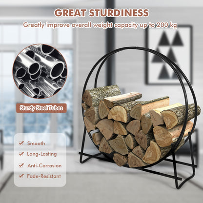 102cm Firewood Rack with  for Indoor & Outdoor Use