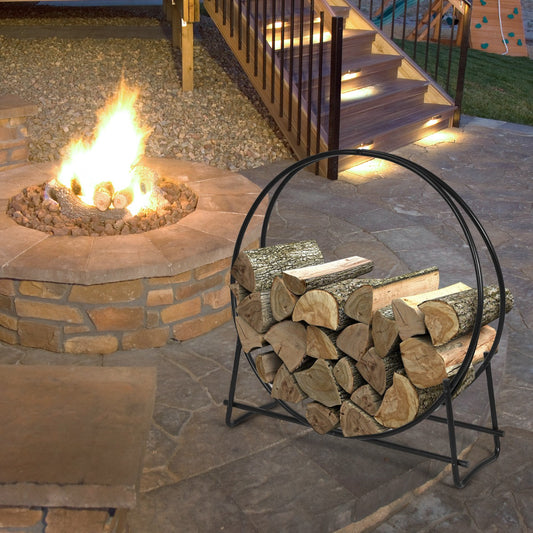 102cm Firewood Rack with  for Indoor & Outdoor Use