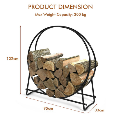 102cm Firewood Rack with  for Indoor & Outdoor Use