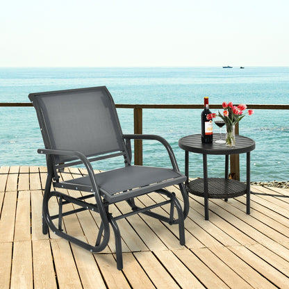 Costway Outdoor Single Swing Glider Rocking Chair for Backyard