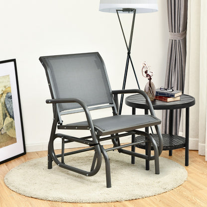 Costway Outdoor Single Swing Glider Rocking Chair for Backyard