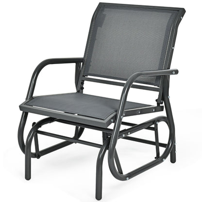 Costway Outdoor Single Swing Glider Rocking Chair for Backyard