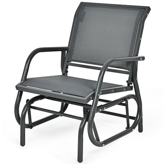 Costway Outdoor Single Swing Glider Rocking Chair for Backyard