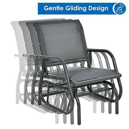 Costway Outdoor Single Swing Glider Rocking Chair for Backyard