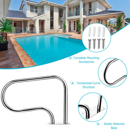 81 × 55 cm Swimming Pool Hand Rail with Ergonomic Design for Indoor & Outdoor