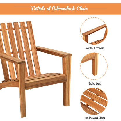 Patio Lounge Chair with Ergonomic High Backrest and Armrest-Natural