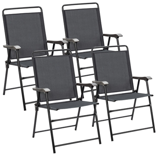Breathable, wear-resistant fabric seats provide comfortable support during outdoor relaxation