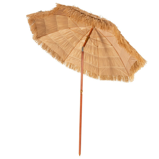 Hawaiian-style outdoor umbrella with 2m canopy offers a relaxing tropical oasis in your backyard