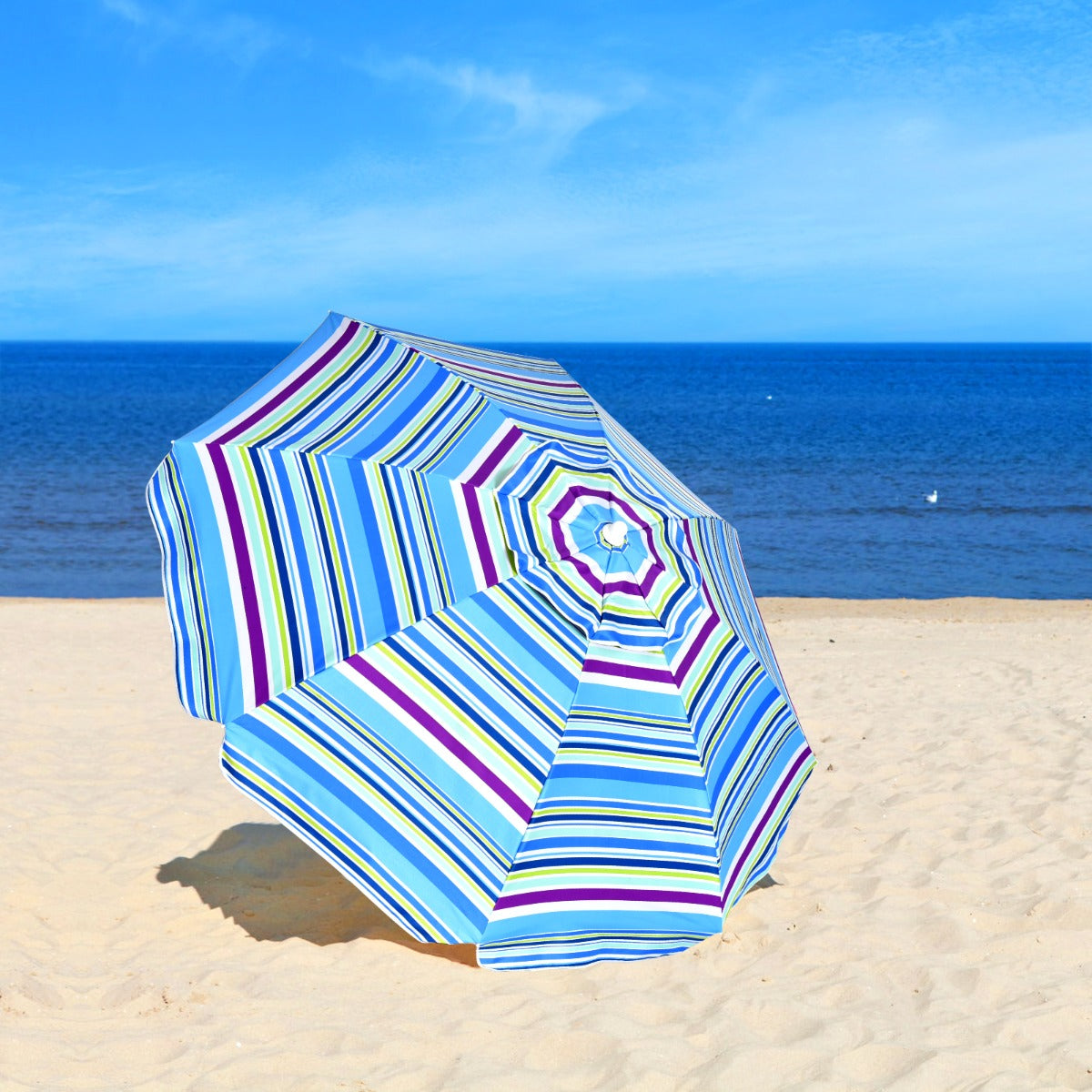 2.2M Outdoor Umbrella Potable Sun Shade Shelter Garden Patio Parasol Canopy-Blue