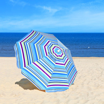 2.2M Outdoor Umbrella Potable Sun Shade Shelter Garden Patio Parasol Canopy-Blue