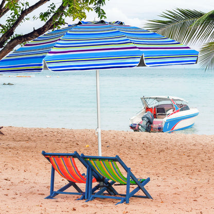 2.2M Outdoor Umbrella Potable Sun Shade Shelter Garden Patio Parasol Canopy-Blue