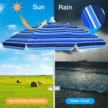 2.2M Outdoor Umbrella Potable Sun Shade Shelter Garden Patio Parasol Canopy-Navy