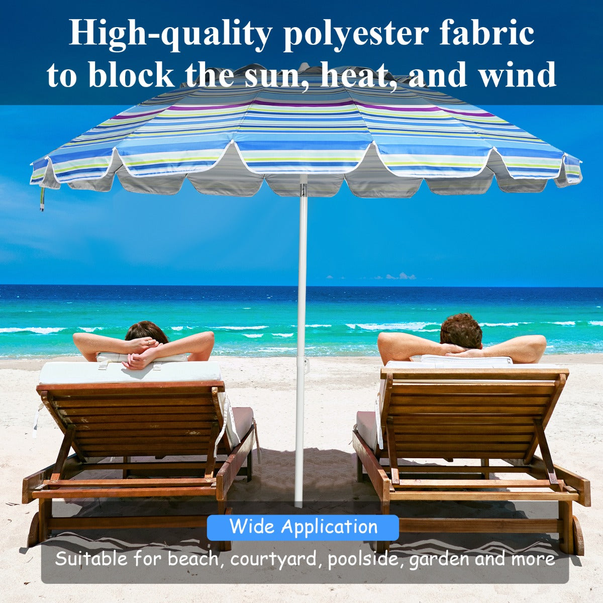 Air-vent canopy improves airflow beneath the umbrella for a cooler and more comfortable rest area