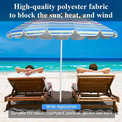 Air-vent canopy improves airflow beneath the umbrella for a cooler and more comfortable rest area