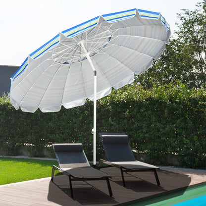 Lightweight 2.5 kg folding beach umbrella is easy to carry with the included storage bag