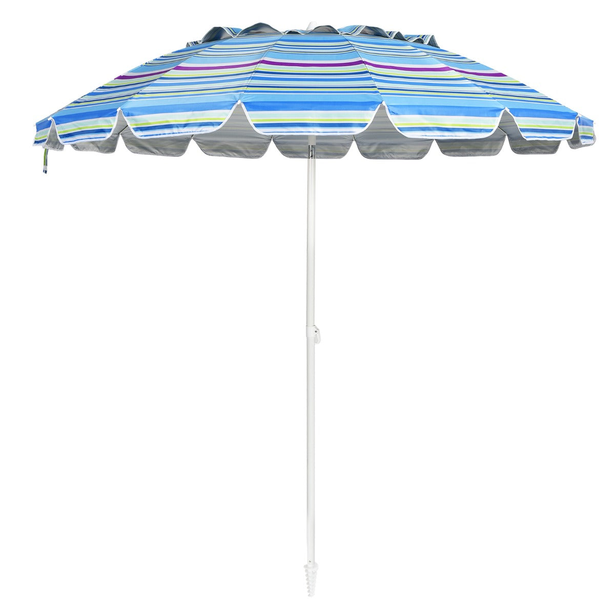 Thick polyester canopy combines colorful outdoor style with effective sun protection for summer trips