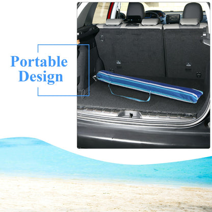 Costway 2.45M Outdoor Umbrella Potable Sun Shade Shelter Garden Patio Parasol Canopy-Navy