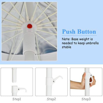 Costway 2.45M Outdoor Umbrella Potable Sun Shade Shelter Garden Patio Parasol Canopy-Navy
