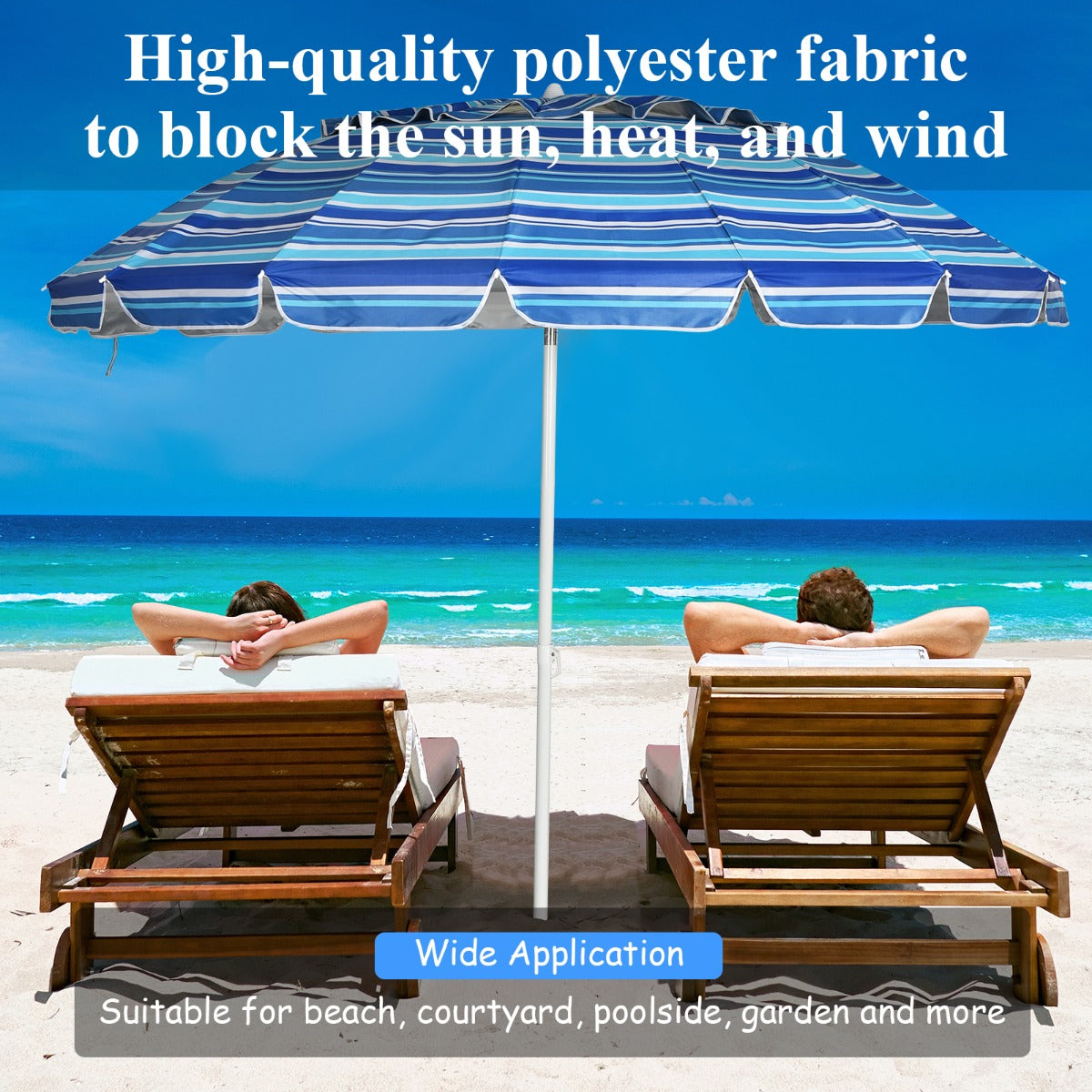 Air-vent canopy improves airflow beneath the umbrella for a cooler and more comfortable rest area