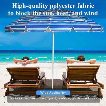 Air-vent canopy improves airflow beneath the umbrella for a cooler and more comfortable rest area