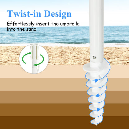 Costway 2.45M Outdoor Umbrella Potable Sun Shade Shelter Garden Patio Parasol Canopy-Navy
