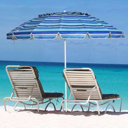 Costway 2.45M Outdoor Umbrella Potable Sun Shade Shelter Garden Patio Parasol Canopy-Navy