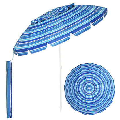 Costway 2.45M Outdoor Umbrella Potable Sun Shade Shelter Garden Patio Parasol Canopy-Navy