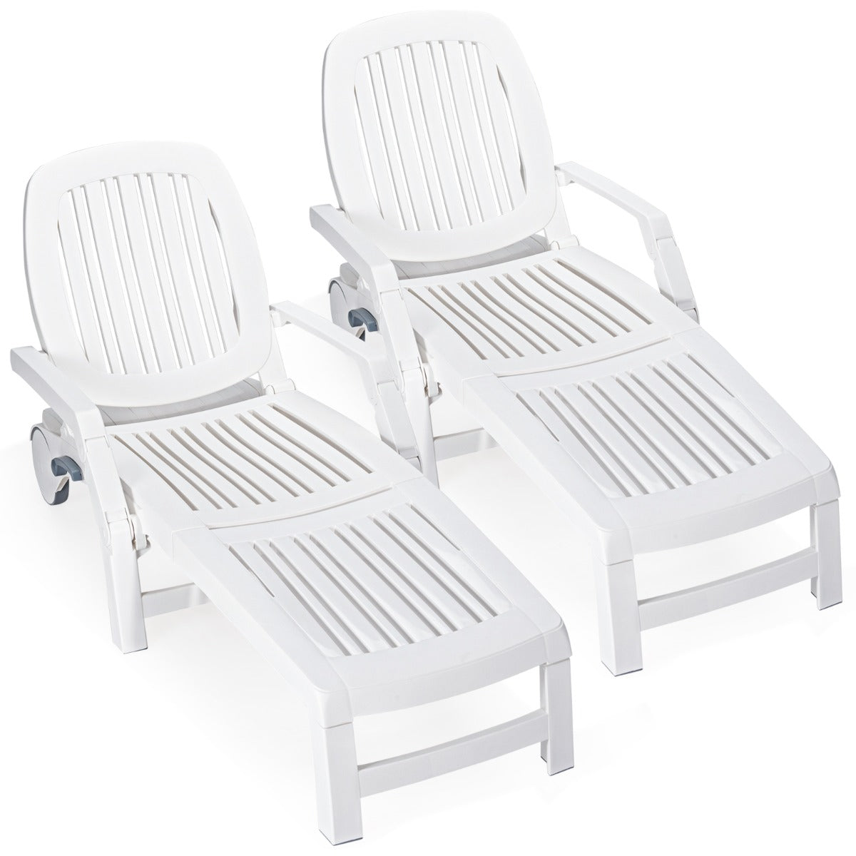Outdoor Chaise Lounge Chair with Storage Box-2 pieces