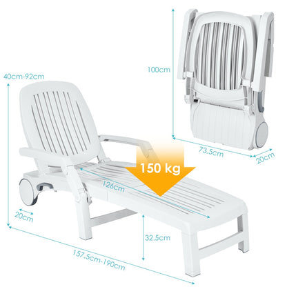 Outdoor Chaise Lounge Chair with Storage Box-1 piece