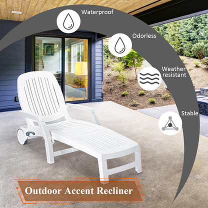 Outdoor Chaise Lounge Chair with Storage Box-1 piece