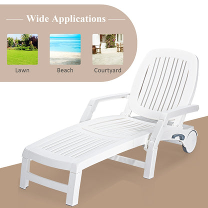 Outdoor Chaise Lounge Chair with Storage Box-1 piece