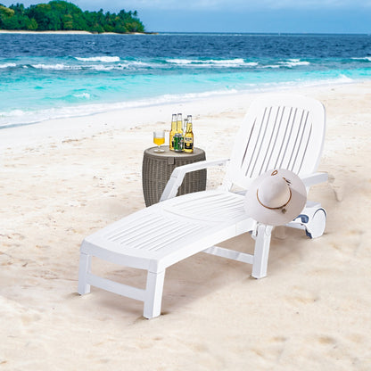 Outdoor Chaise Lounge Chair with Storage Box-1 piece