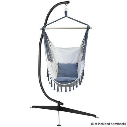 C-Shaped Hammock Chair Stand with Cross Base (without Chair)