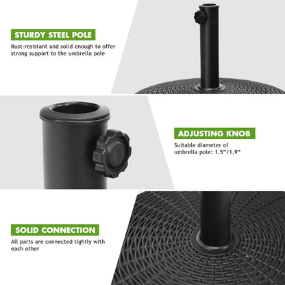 22kg Round Patio Umbrella Base with Waterproof & Sunlight Resistance for Backyard