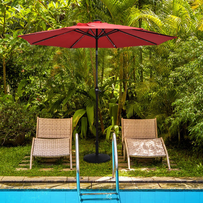 22kg Round Patio Umbrella Base with Waterproof & Sunlight Resistance for Backyard