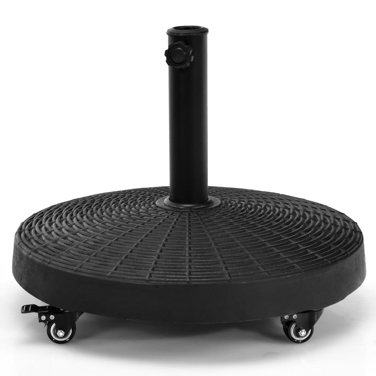 Costway Round Resin Umbrella Base with Lockable Wheels for Yard