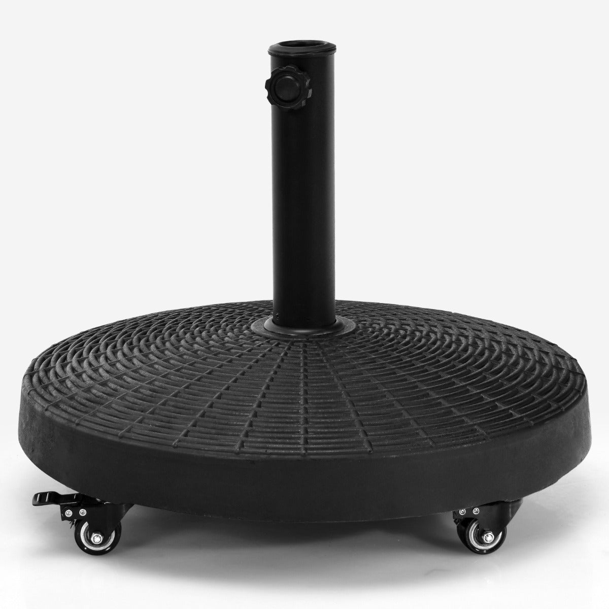 Costway Round Resin Umbrella Base with Lockable Wheels for Yard