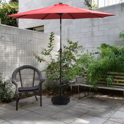 Costway Round Resin Umbrella Base with Lockable Wheels for Yard