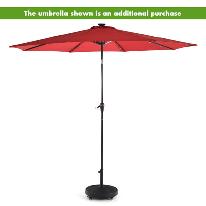 Costway Round Resin Umbrella Base with Lockable Wheels for Yard