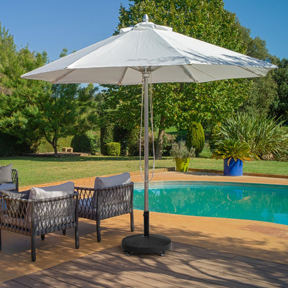 Costway Round Resin Umbrella Base with Lockable Wheels for Yard