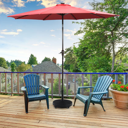 Costway Round Resin Umbrella Base with Lockable Wheels for Yard