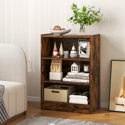 Compact display shelf with spacious top and three tiers for organized home storage
