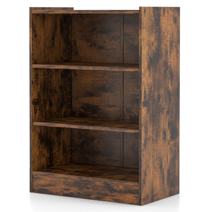Costway Floor Standing Open Bookshelf with Adjustable Shelves for Living Room, Bedroom, Study-Brown