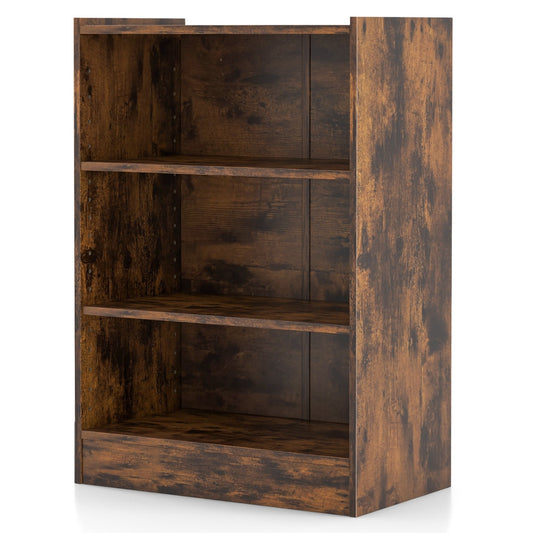 Costway Floor Standing Open Bookshelf with Adjustable Shelves for Living Room, Bedroom, Study-Brown